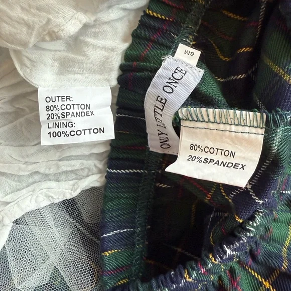 EUC Only Little Once Baby Girl Two Piece Dress + Bloomers-Plaid, Lace, Mistletoe - Picture 7 of 8